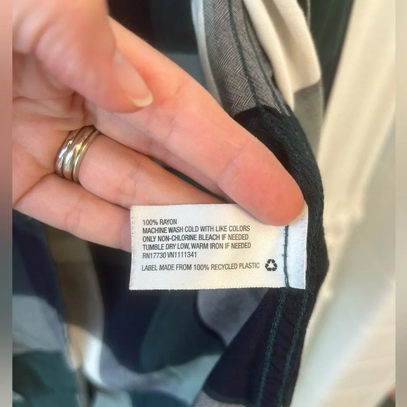 Merona plaid long sleeve button down green and blue size S - Picture 9 of 9